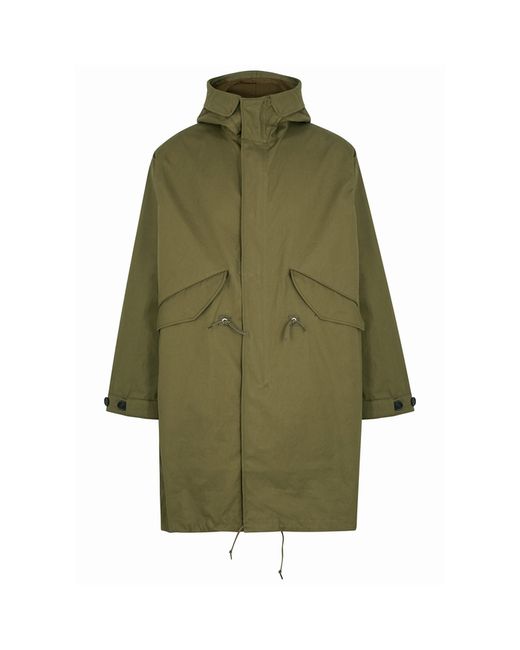 Nudie Jeans Christian Army Green Cotton-twill Parka