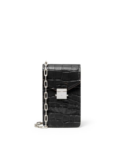 Michael Kors Collection Gramercy Crocodile Embossed Leather Phone Crossbody Bag