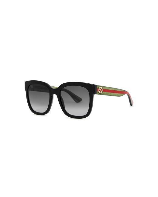Gucci Striped Wayfarer-style Sunglasses