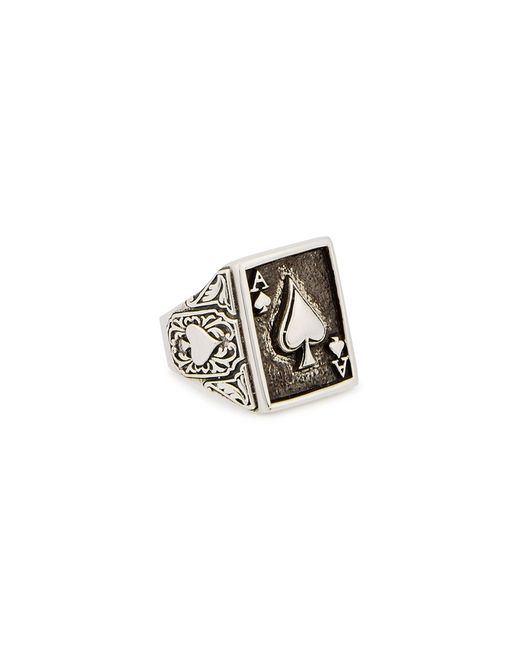 Clocks and Colours Aces High Engraved Sterling Ring