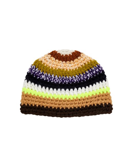 Forte-Forte Striped Crochet-knit Beanie