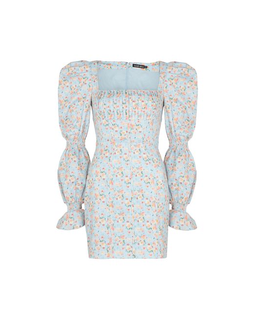Lavish Alice Floral-print Cotton-blend Mini Dress