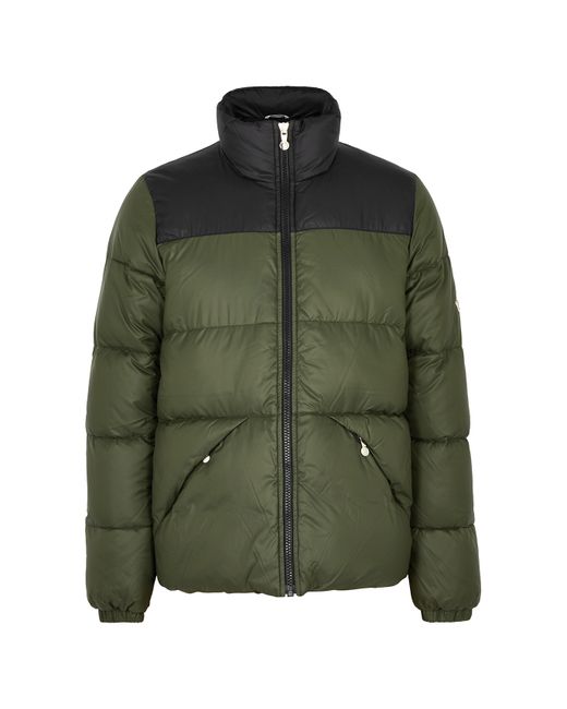 Pyrenex Radiant Green Panelled Quilted Shell Jacket