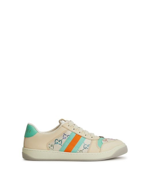 Gucci Screener Crystal-embellished Canvas Sneakers