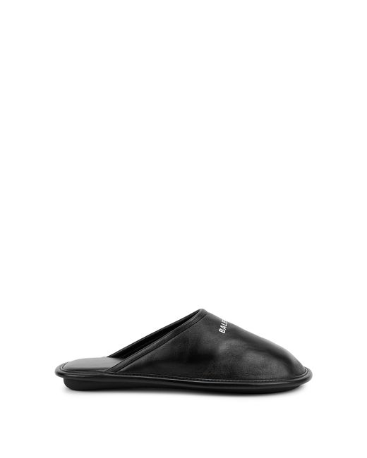 Balenciaga Home Logo-print Leather Slippers
