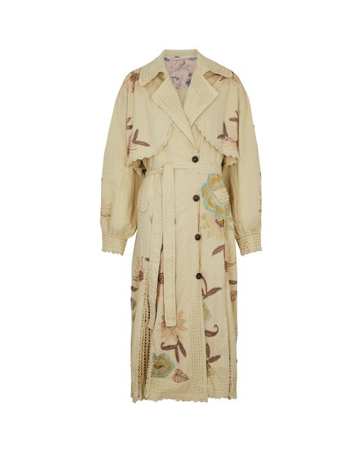 Free People Forget Me Not Embroidered Trench Coat