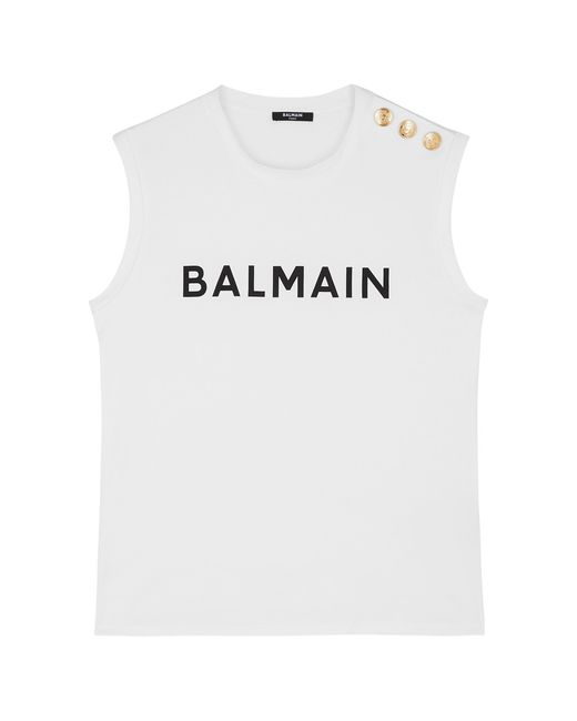 Balmain Logo-print Cotton Tank