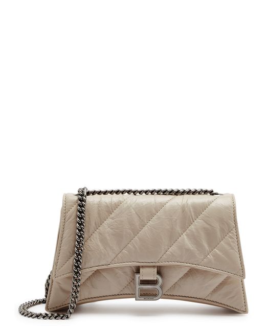 Balenciaga Crush Quilted Leather Wallet on Chain
