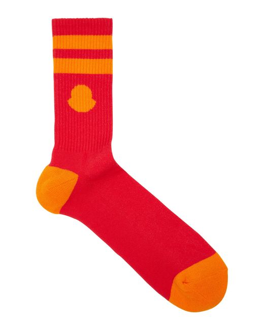 Moncler Logo-intarsia Cotton-blend Socks