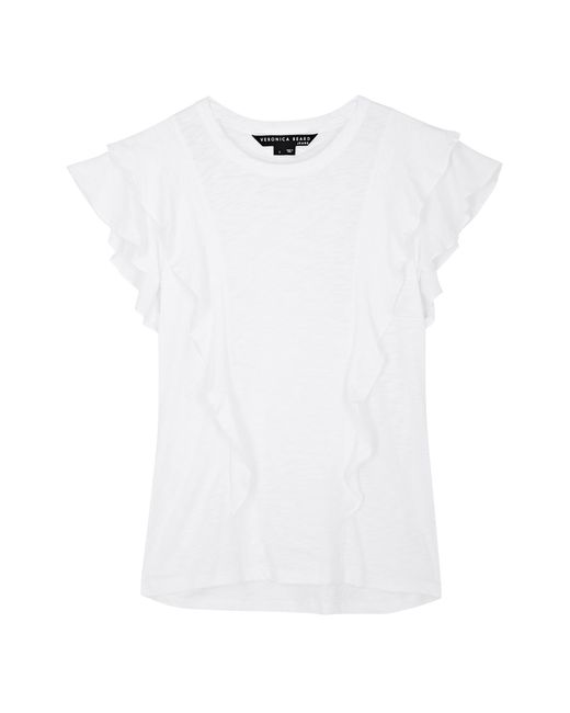 Veronica Beard Bea Ruffled Cotton T-shirt
