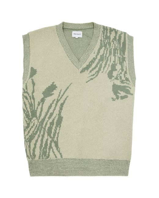 Norse Projects Melvin Intarsia Knitted Cotton-blend Vest