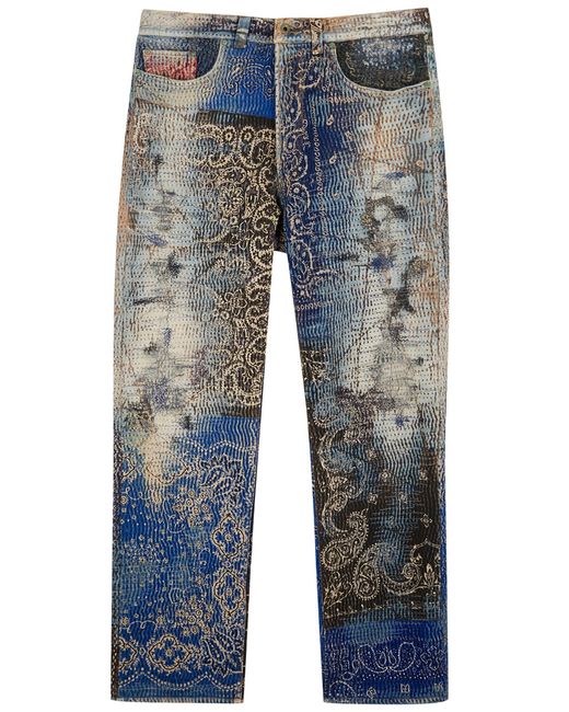Proleta Re Art Boro Patchwork Distressed Straight-leg Jeans