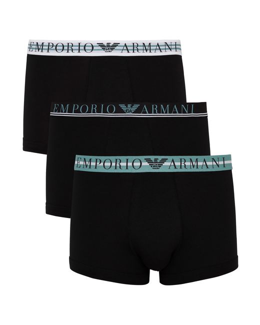 Armani Emporio Logo Stretch-cotton Trunks set of Three