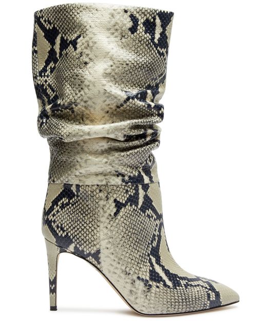 Paris Texas 85 Python-effect Leather Mid-calf Boots