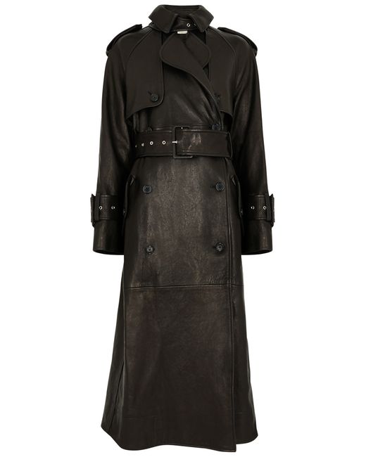 Khaite Rennie Leather Trench Coat