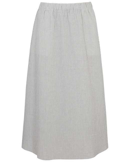 Eileen Fisher Striped Cotton Midi Skirt