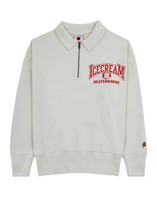 Ice Cream Logo-print Half-zip Cotton Sweatshirt