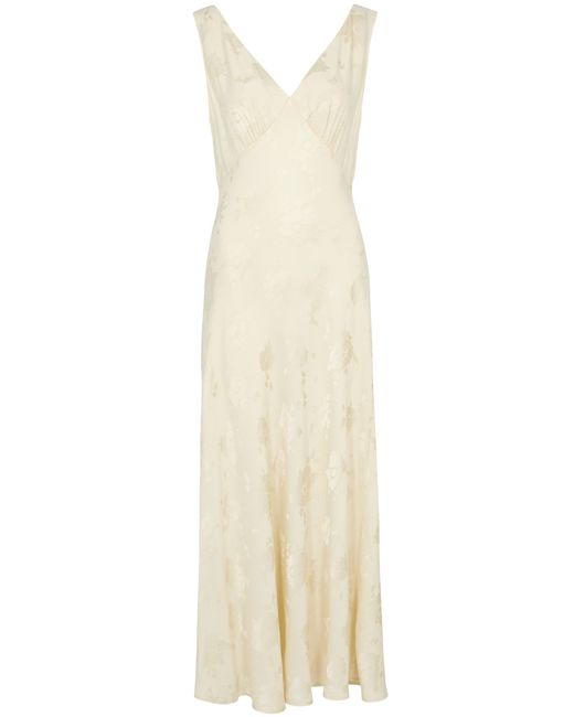 rixo Sandrine Floral-jacquard Midi Dress 10 UK