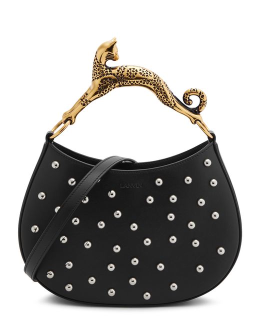 Lanvin Hobo Cat Studded Leather top Handle bag