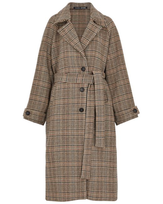 Kassl Editions Checked Wool-blend Coat 34 UK 6