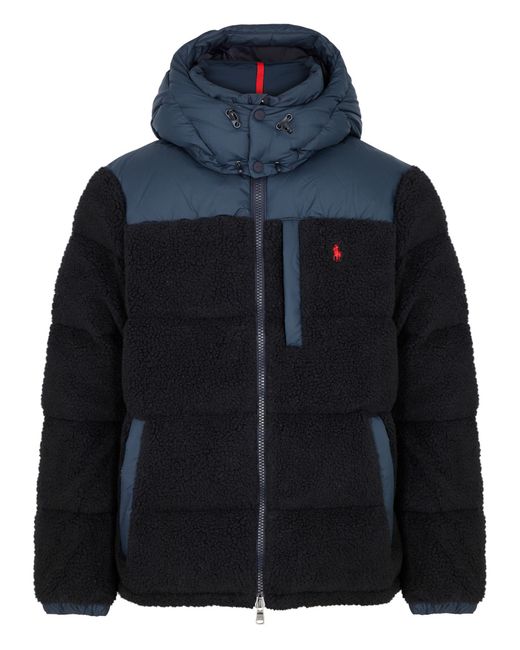 Polo Ralph Lauren Panelled Quilted Faux Shearling Jacket