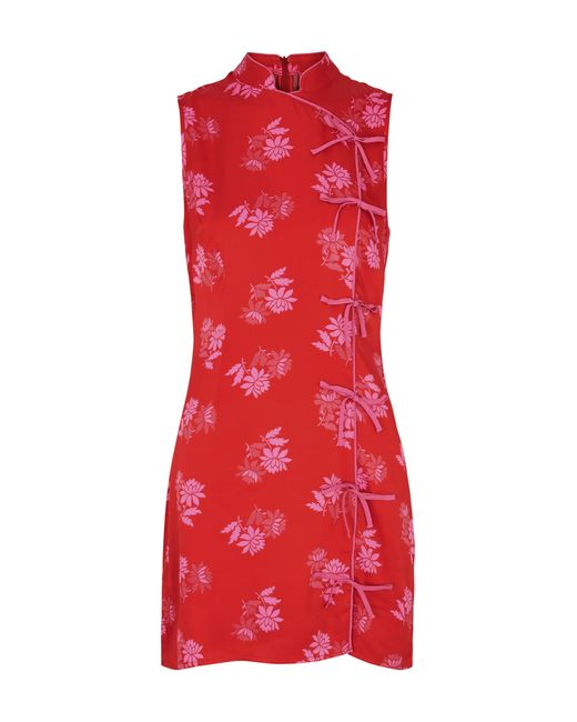 Kitri Aubrey Floral-jacquard Satin Mini Dress 8 UK
