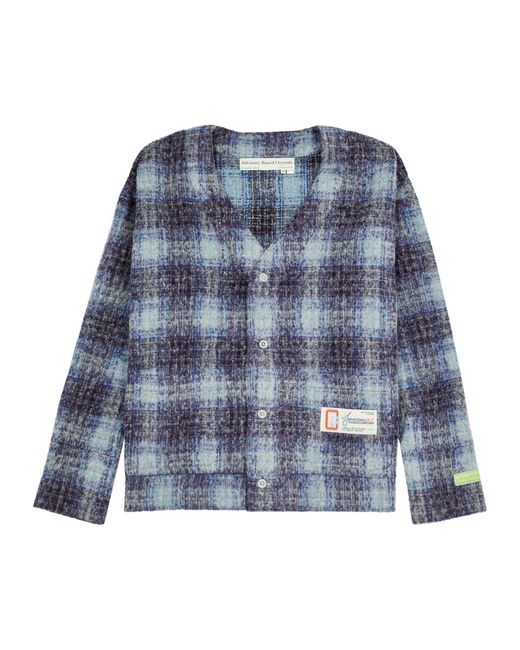Advisory Board Crystals Checked Wool-blend Cardigan