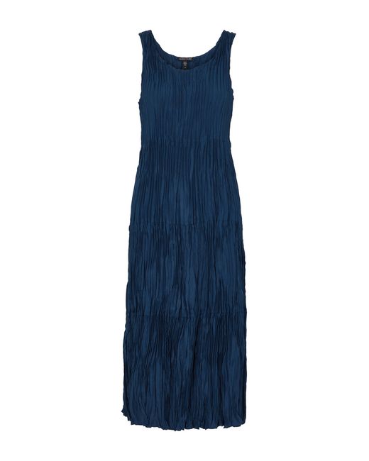 Eileen Fisher Crushed Silk-plissé Midi Dress