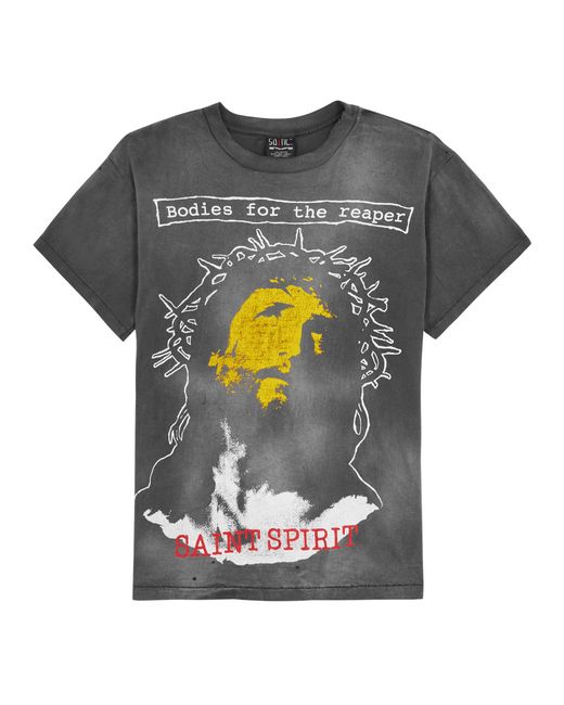 Saint Mxxxxxx Saint Reaper Printed Cotton T-shirt