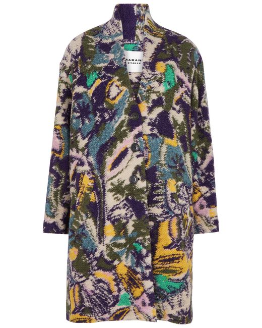 Isabel Marant Etoile Sharon Wool-blend Jacquard Coat 34 UK6