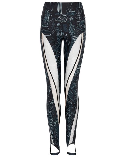 Mugler Printed Panelled Stretch-jersey Leggings 38 UK10
