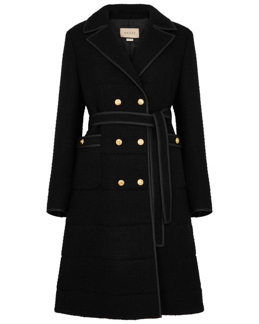 Gucci Double-breasted Bouclé Wool-blend Coat 42 UK10