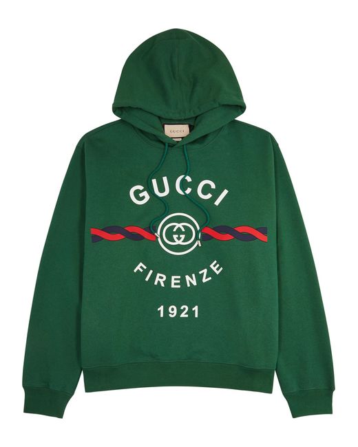 Gucci Firenze 1921 Printed Hooded Cotton Sweatshirt