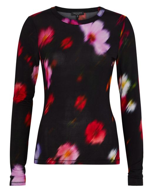 Rag & Bone Sabeen Floral-print Stretch-jersey top UK14