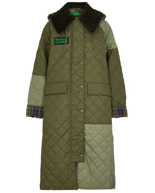Barbour X Ganni Burghley Quilted Shell Coat 6 UK6