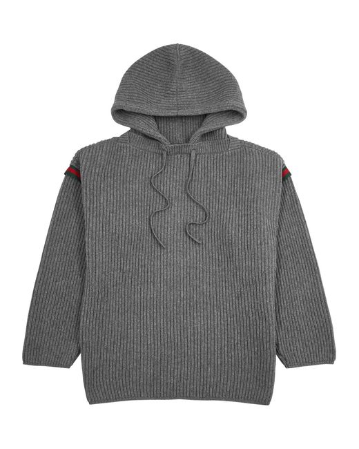 Gucci Hooded Wool-blend Sweatshirt