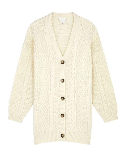 Frame Cable-knit Wool Cardigan UK8-10