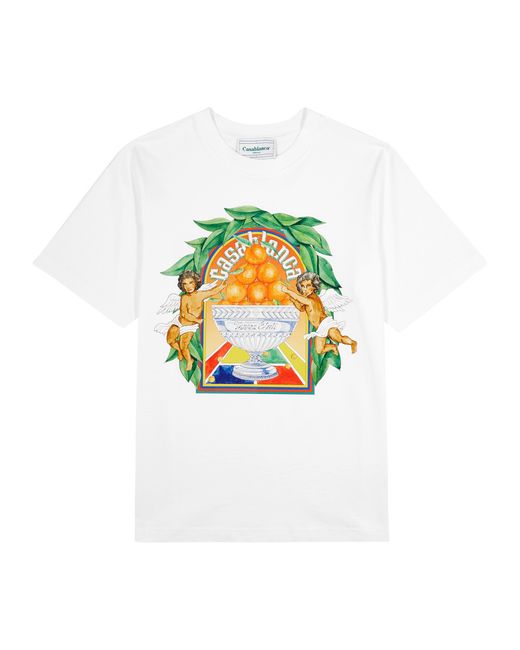 Casablanca Triomphe DOrange Printed Cotton T-shirt