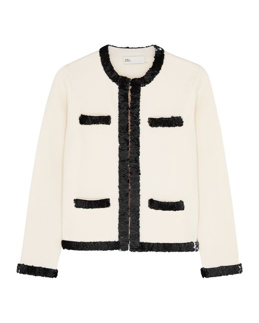 Tory Burch Kendra Sequin-embellished Wool-blend Jacket UK16