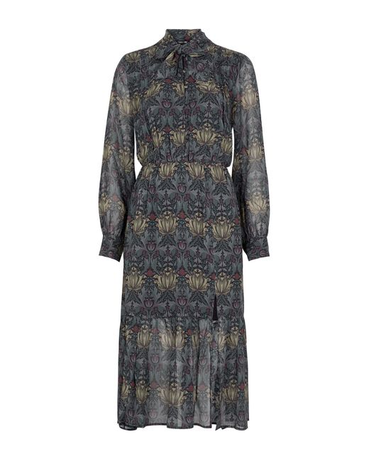 Paige X Morris Co. Koralina Printed Silk Midi Dress UK8-10