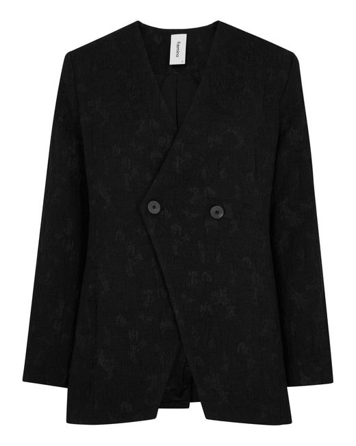 Foemina Drew Floral-jacquard Cotton-blend Jacket 10 UK10