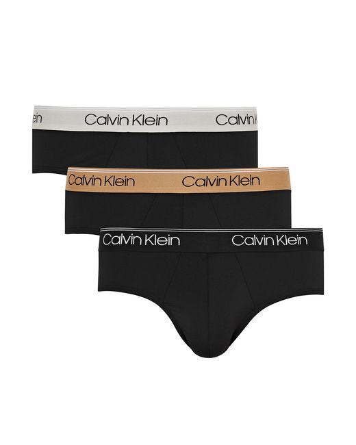 Calvin Klein Logo Stretch-jersey Briefs set of Three