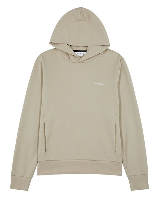 Calvin Klein Logo-print Hooded Cotton-blend Sweatshirt