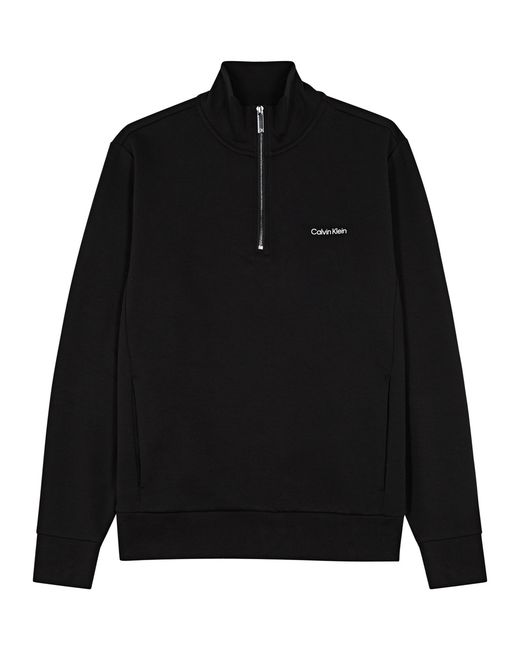 Calvin Klein Logo Cotton-blend Half-zip Sweatshirt
