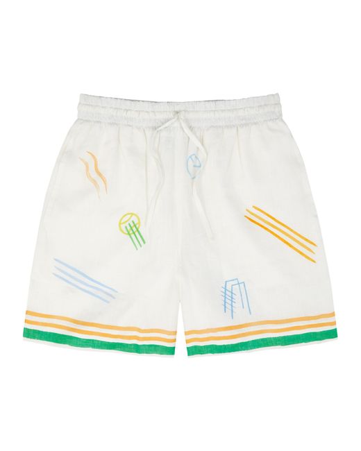 Casablanca Printed Linen Shorts