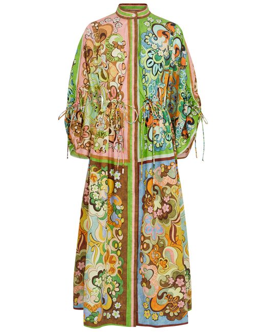 Alemais Dreamer Printed Cotton Midi Dress 10 UK10