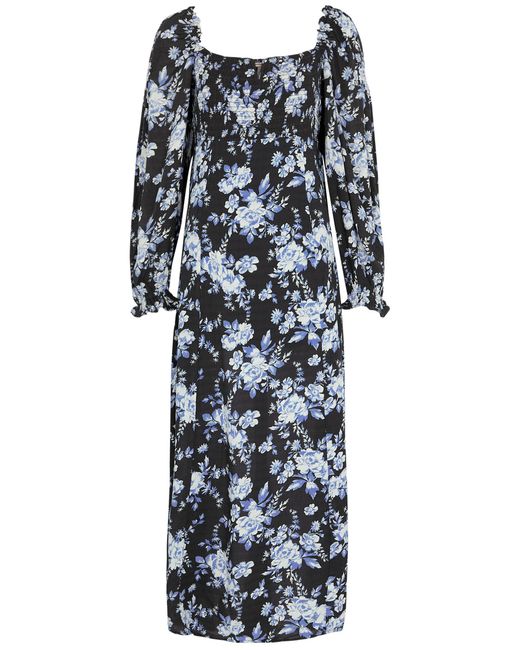 Free People Jaymes Floral-print Woven Midi Dress UK 8-10