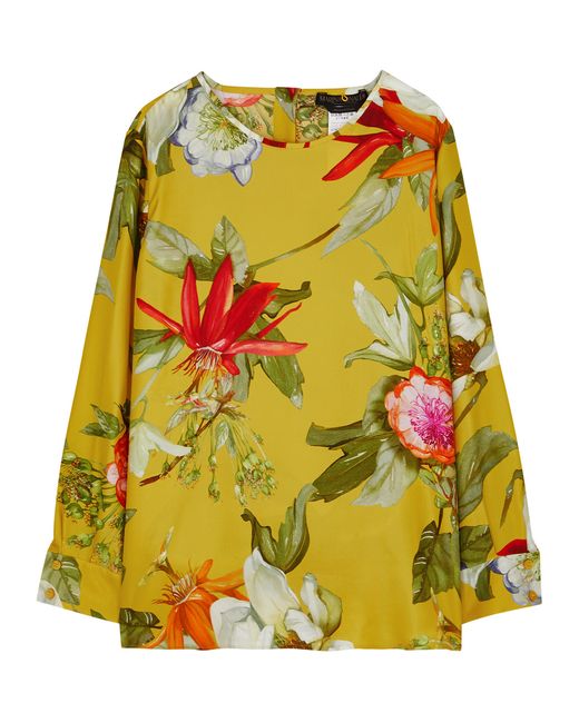 Marina Rinaldi Leandro Floral-print Silk Blouse 21 UK16