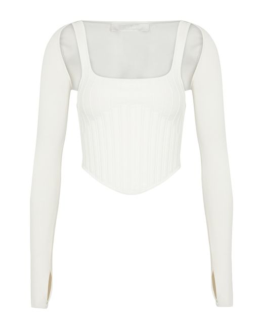 Dion Lee Ribbed Stretch-knit Corset top UK12