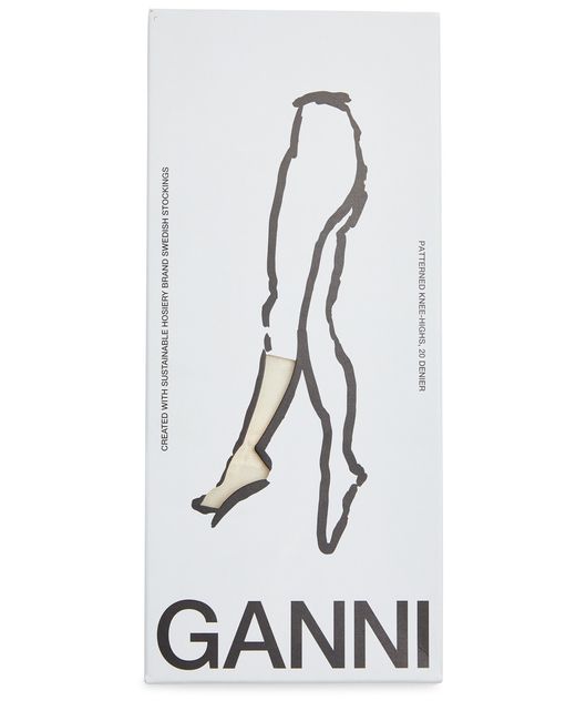 Ganni Butterfly Logo-jacquard Knee-high Socks